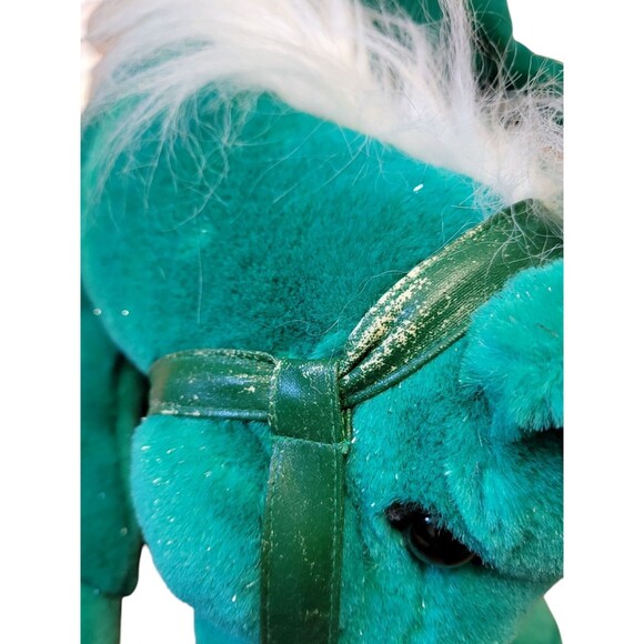 Vintage Commonwealth Emerald Green Plush Horse 18" Animal Alley With Tag 2000 - Picture 6 of 10
